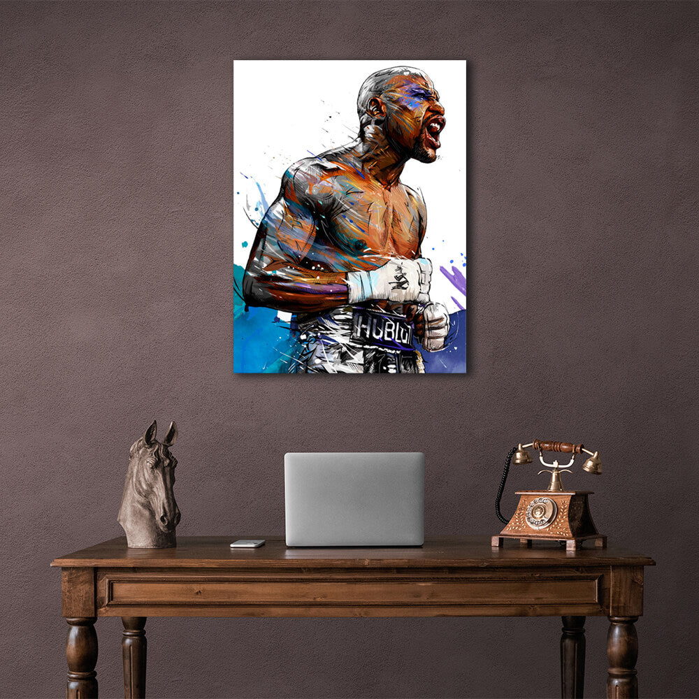 Boxer Floyd Mayweather Canvas Wall Art Print