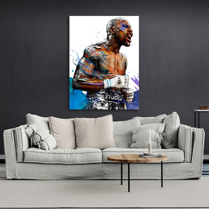 Boxer Floyd Mayweather Canvas Wall Art Print