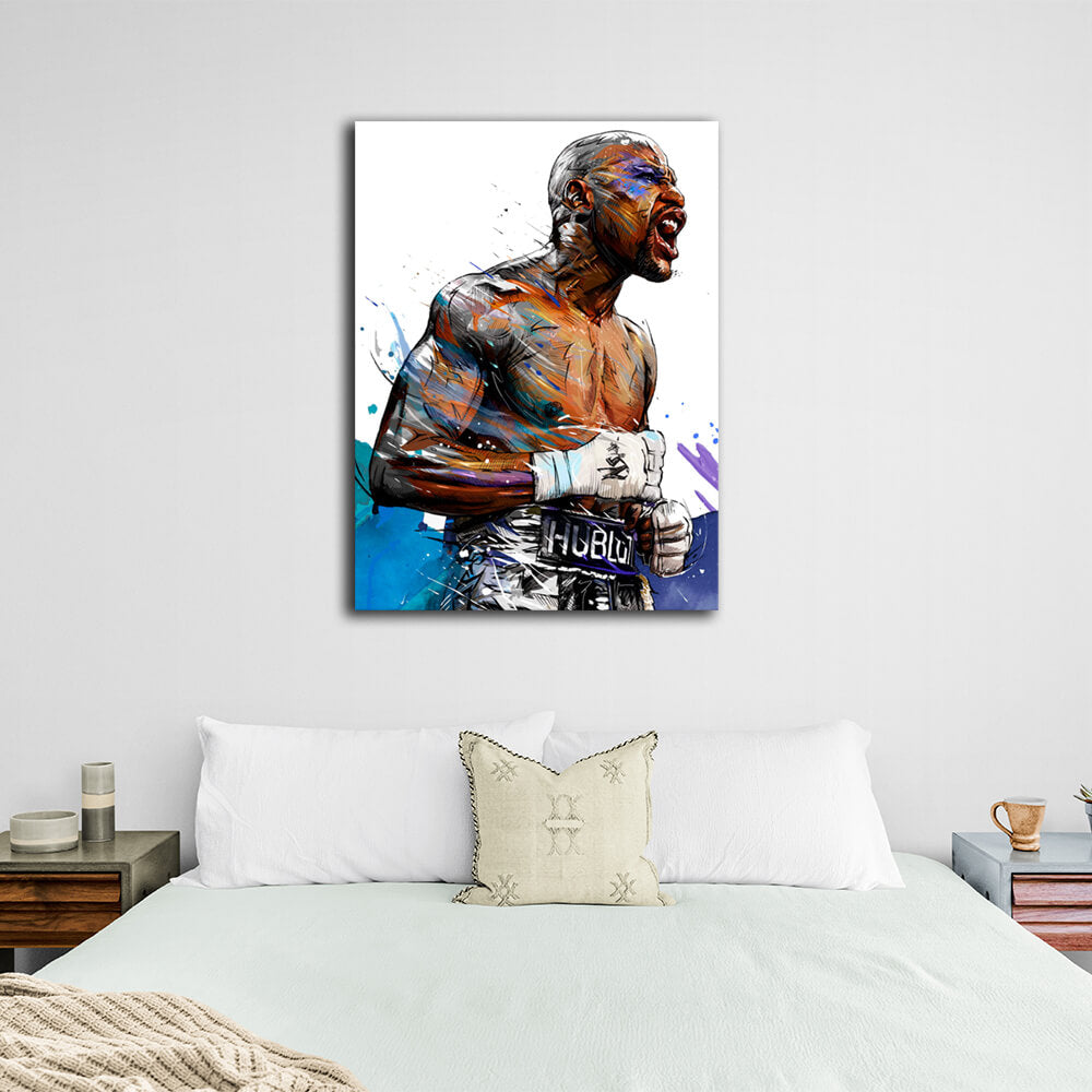 Boxer Floyd Mayweather Canvas Wall Art Print