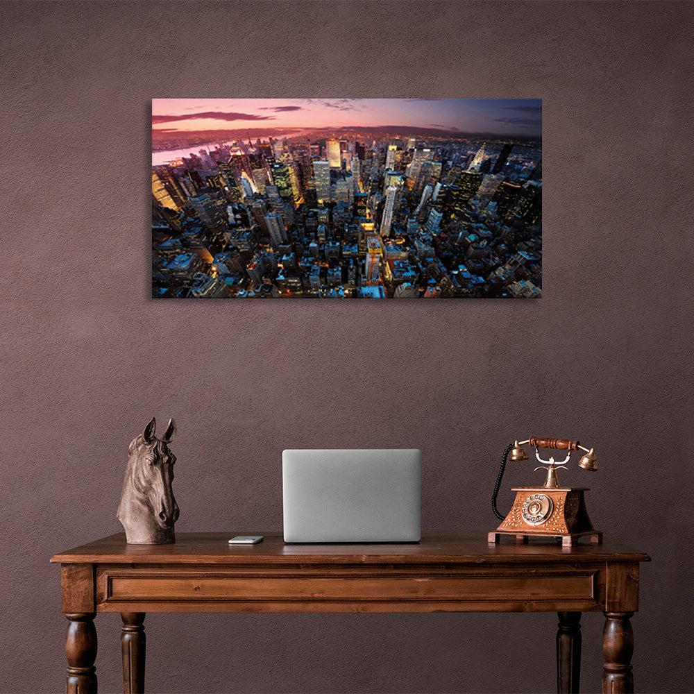 Evening big city Canvas Wall Art Print