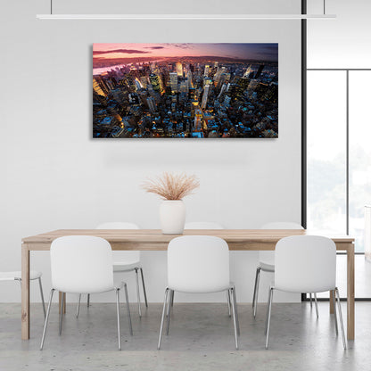 Evening big city Canvas Wall Art Print