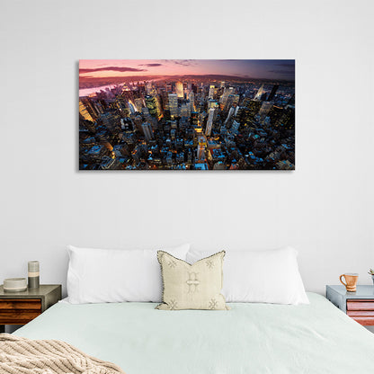 Evening big city Canvas Wall Art Print