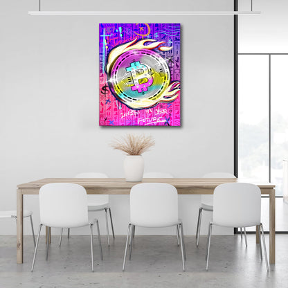 Bitcoin Invest in your future Motivational Canvas Wall Art Print