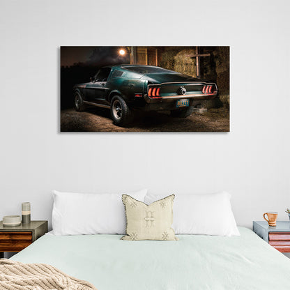 The car in the rock Canvas Wall Art Print