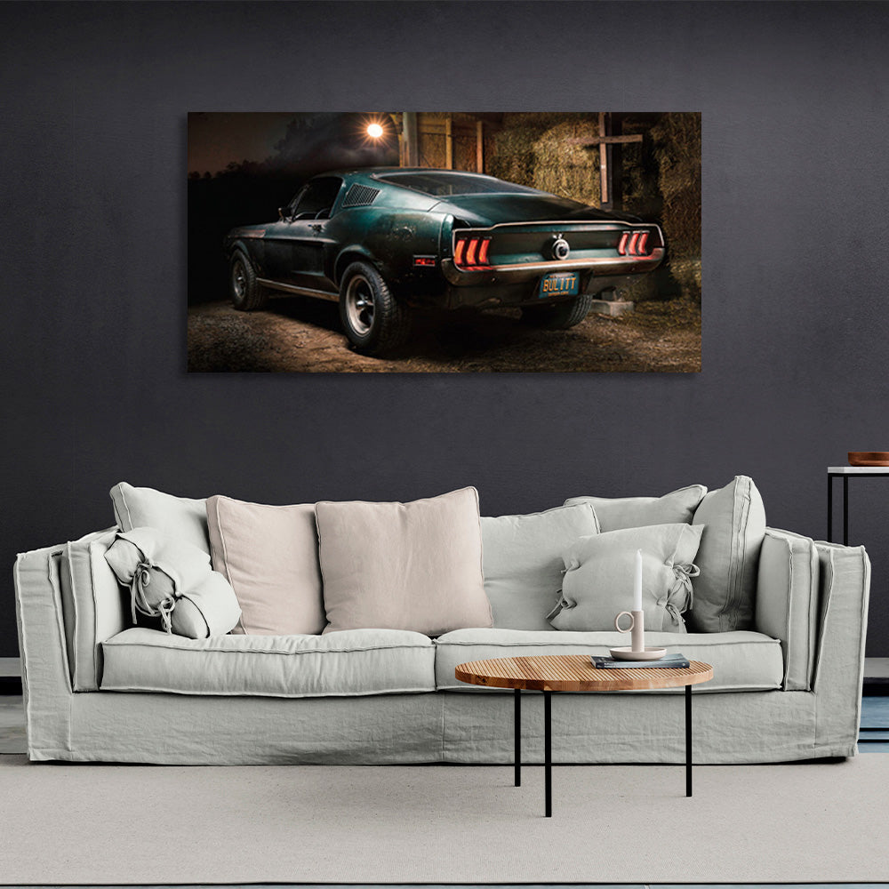 The car in the rock Canvas Wall Art Print