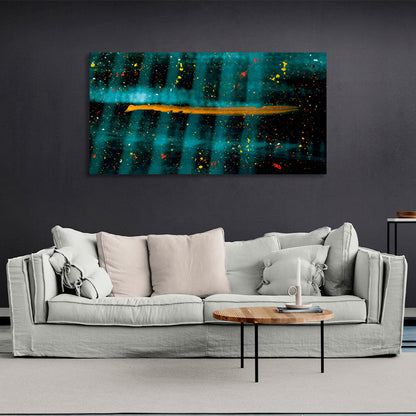 Abstraction in shades of turquoise Abstraction Canvas Wall Art Print