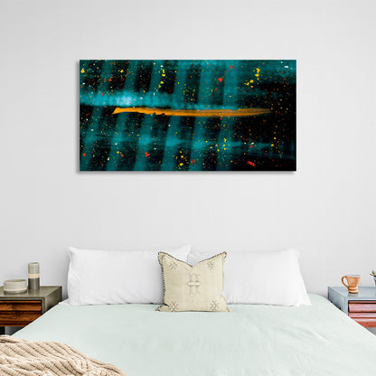 Abstraction in shades of turquoise Abstraction Canvas Wall Art Print