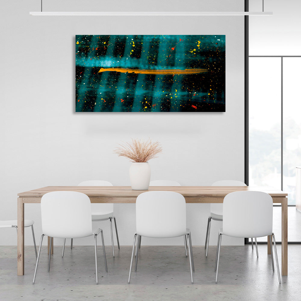 Abstraction in shades of turquoise Abstraction Canvas Wall Art Print