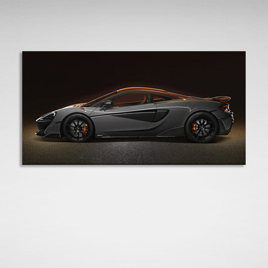 Painted car on black background Canvas Wall Art Print