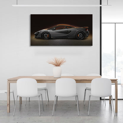 Painted car on black background Canvas Wall Art Print