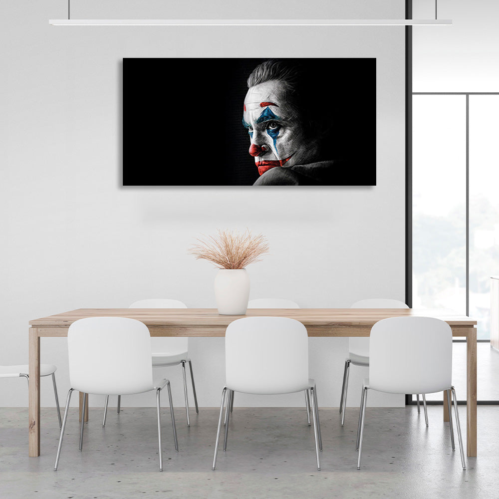 Joker on a black background Canvas Wall Art Print