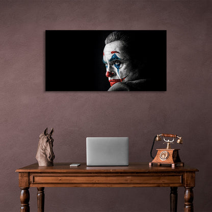 Joker on a black background Canvas Wall Art Print