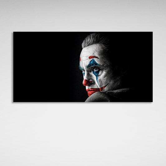 Joker on a black background Canvas Wall Art Print