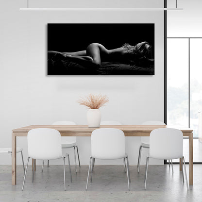 The girl in black and white Canvas Wall Art Print For Bedroom