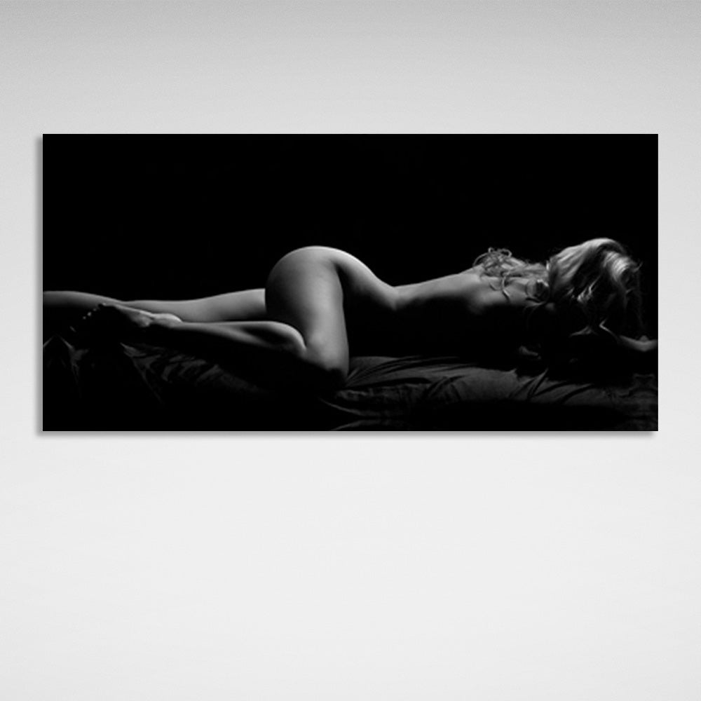 The girl in black and white Canvas Wall Art Print For Bedroom