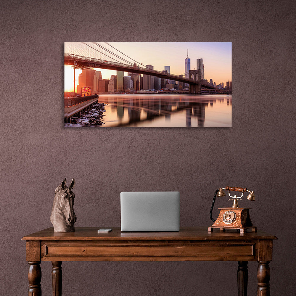 Dawn in the big city Canvas Wall Art Print