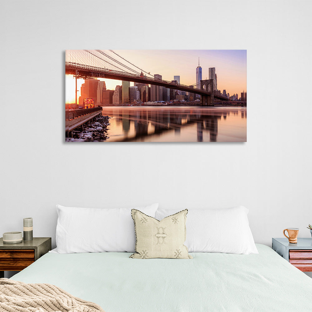 Dawn in the big city Canvas Wall Art Print