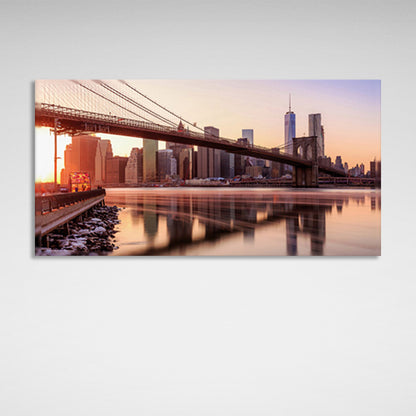 Dawn in the big city Canvas Wall Art Print