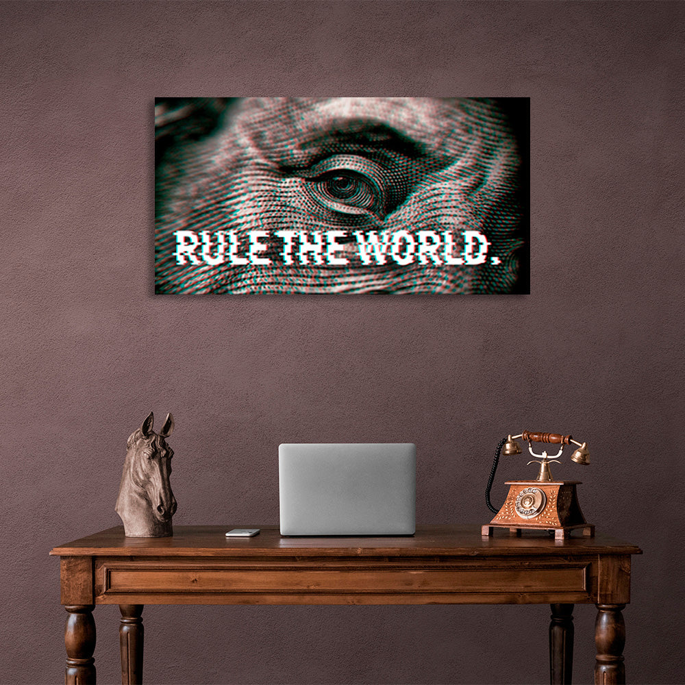 Franklin's eye with the inscription Motivational Canvas Wall Art Print