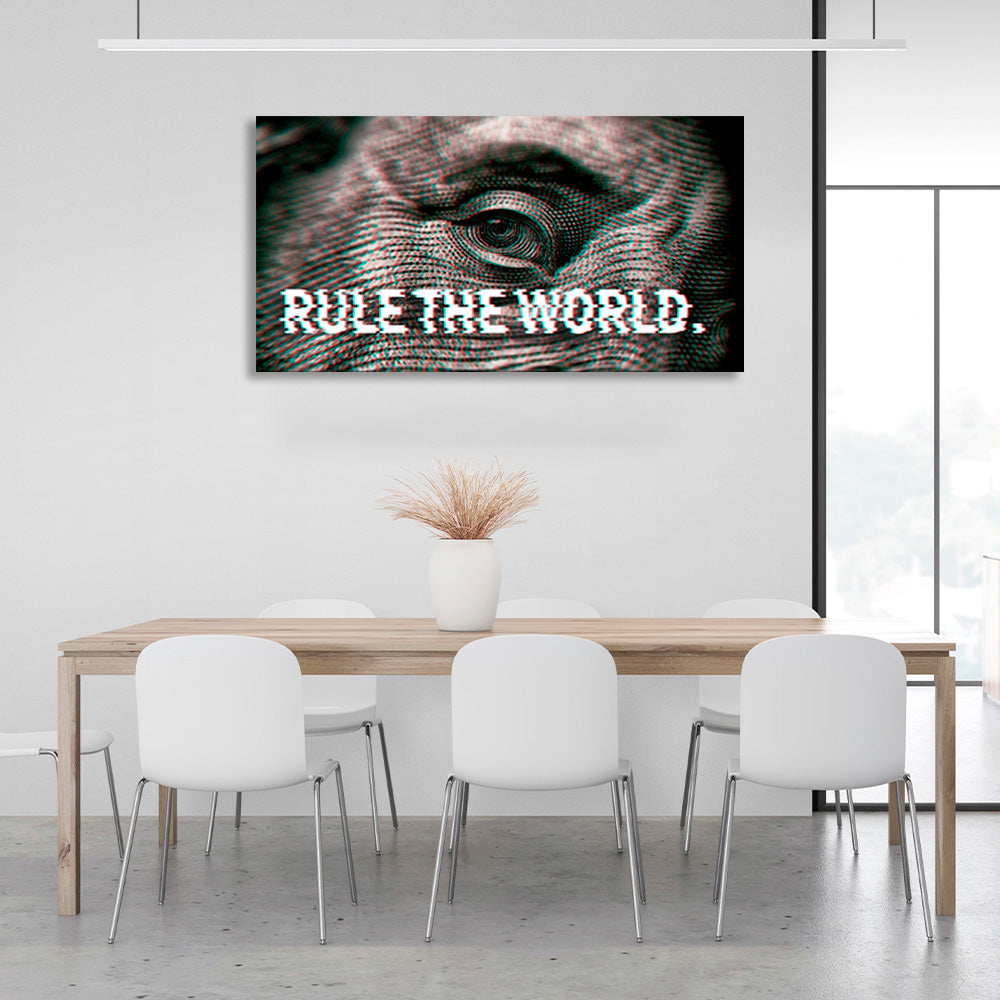 Franklin's eye with the inscription Motivational Canvas Wall Art Print