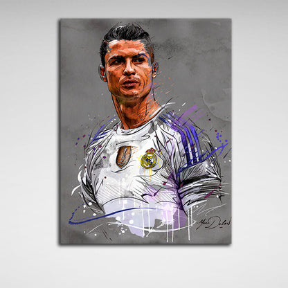 Footballer Cristiano Ronaldo Canvas Wall Art Print