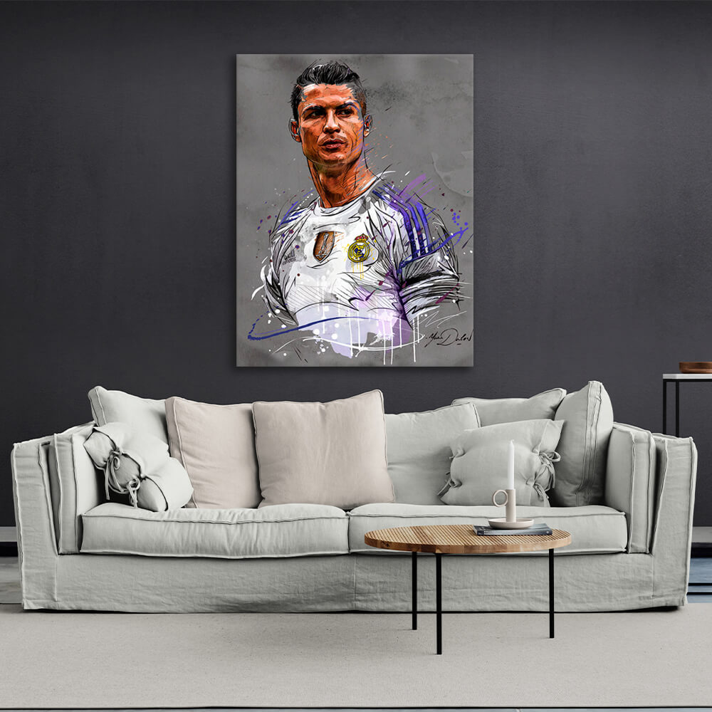 Footballer Cristiano Ronaldo Canvas Wall Art Print