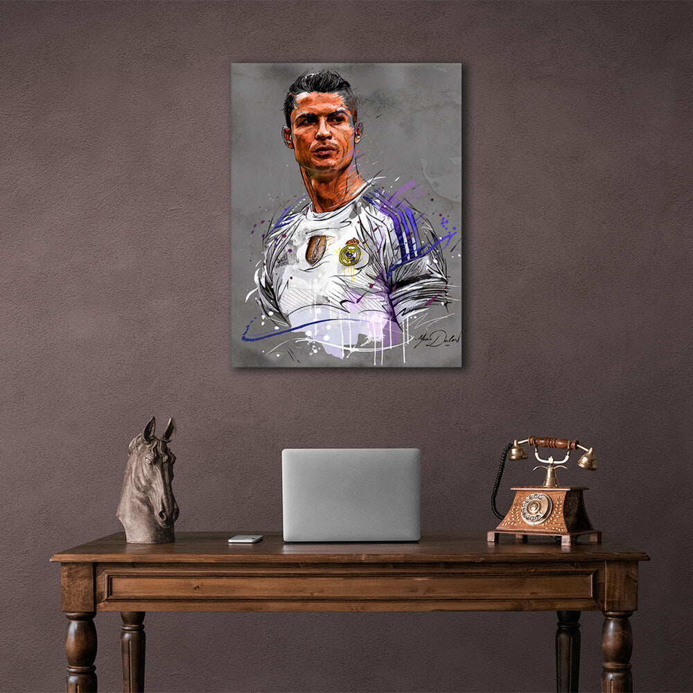 Footballer Cristiano Ronaldo Canvas Wall Art Print