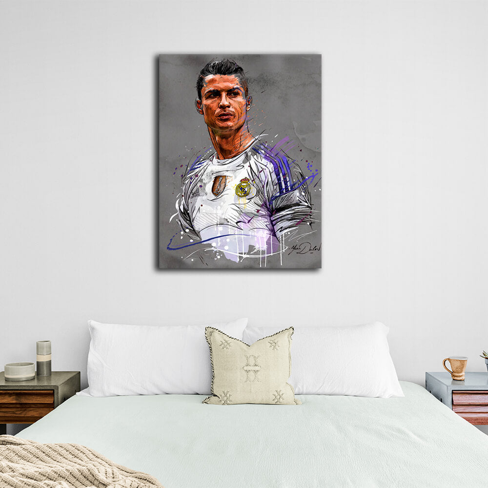 Footballer Cristiano Ronaldo Canvas Wall Art Print