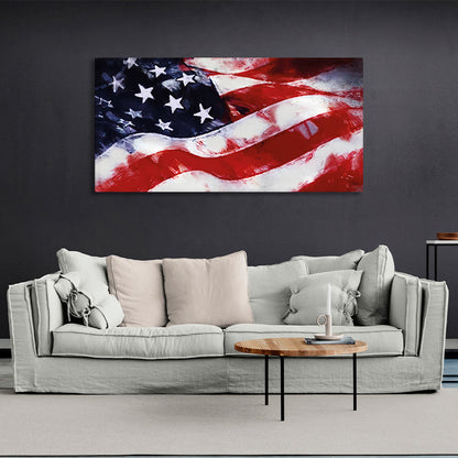 US flag Canvas Wall Art Print