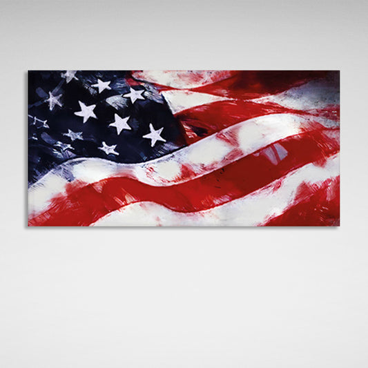 US flag Canvas Wall Art Print