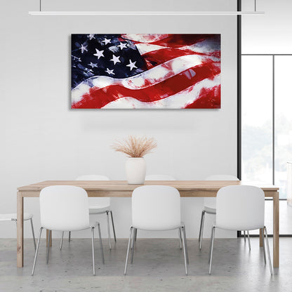 US flag Canvas Wall Art Print