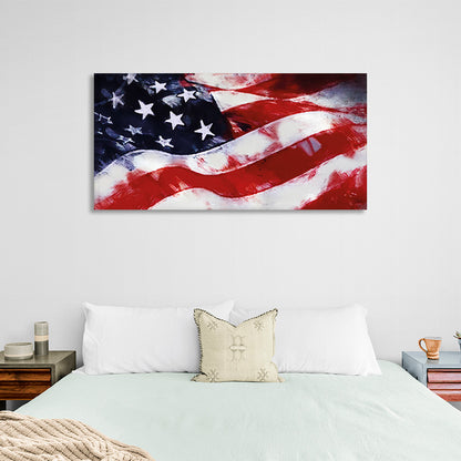 US flag Canvas Wall Art Print