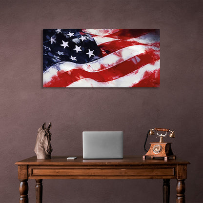 US flag Canvas Wall Art Print