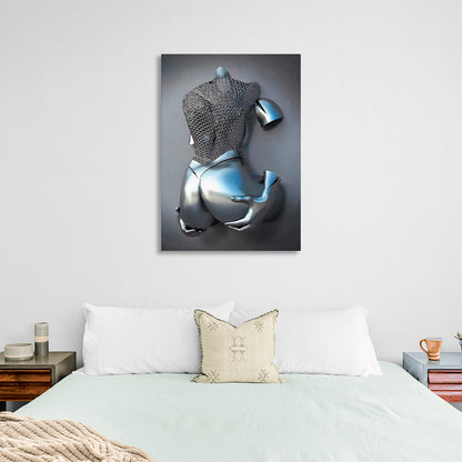 The arm lats holding up the body Canvas Wall Art Print