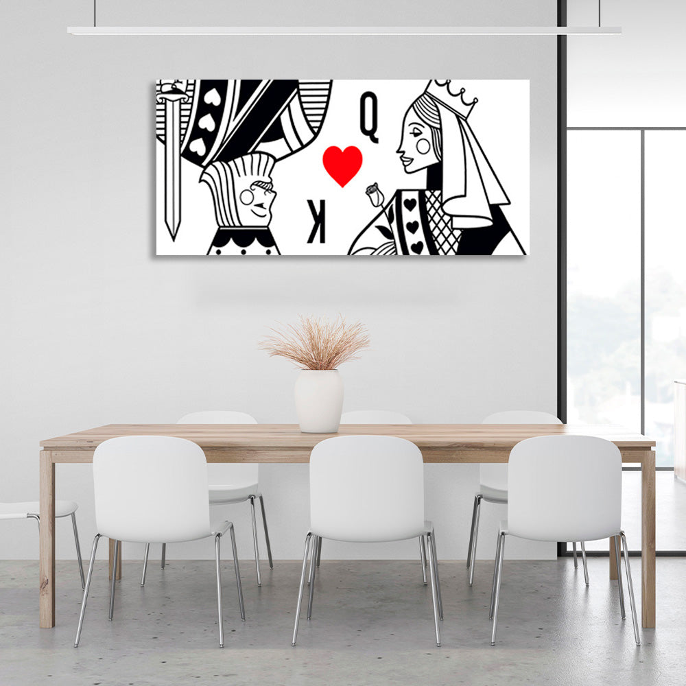 King and queen cards Canvas Wall Art Print