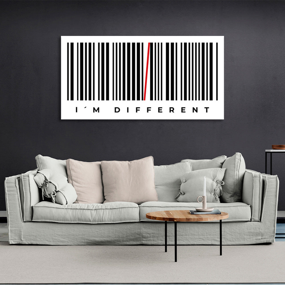 Bar code with the inscription Motivational Canvas Wall Art Print