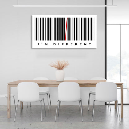 Bar code with the inscription Motivational Canvas Wall Art Print