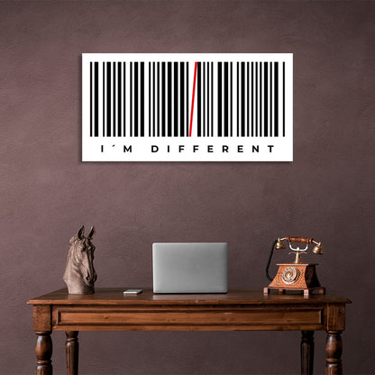 Bar code with the inscription Motivational Canvas Wall Art Print