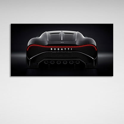 Bugatti on black background Canvas Wall Art Print