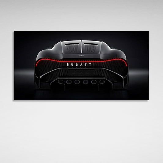 Bugatti on black background Canvas Wall Art Print