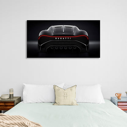 Bugatti on black background Canvas Wall Art Print