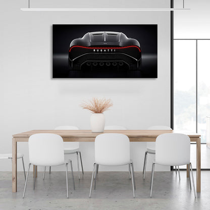 Bugatti on black background Canvas Wall Art Print