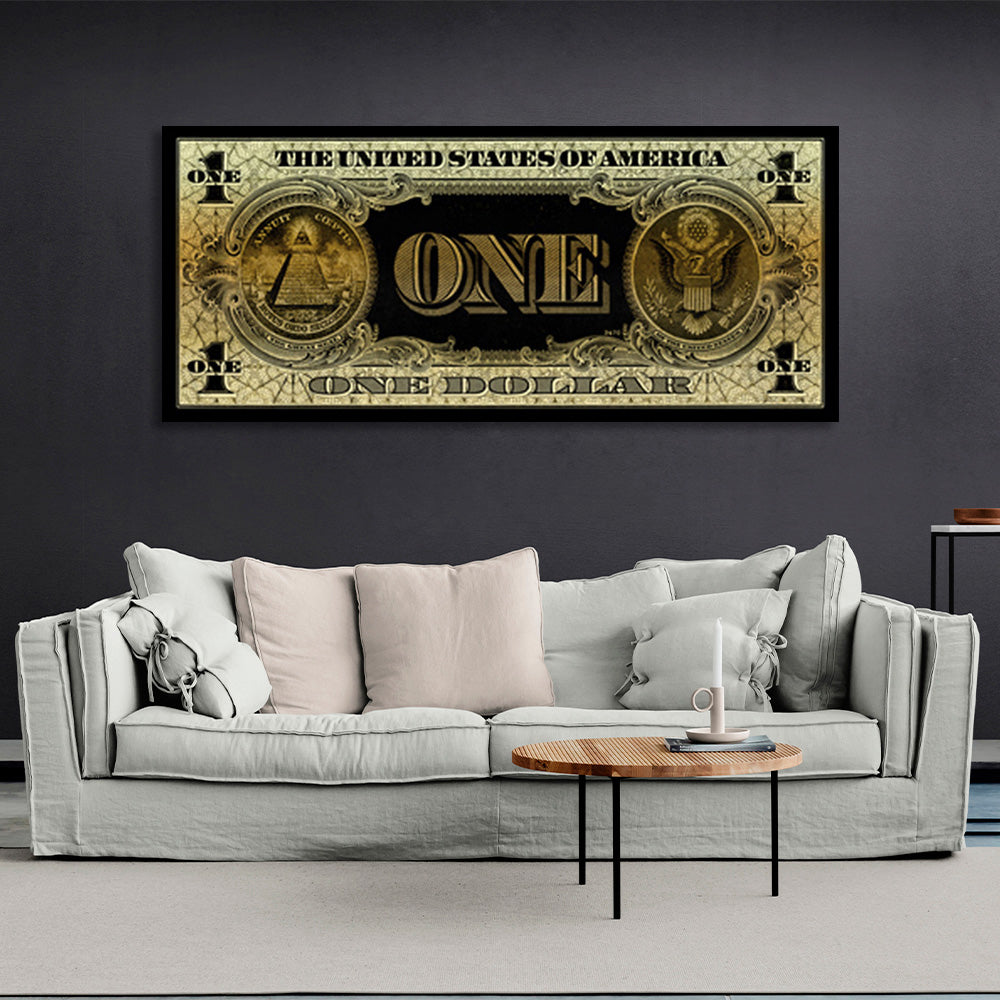 Designer One Dollar Inspirational Canvas Wall Art Print