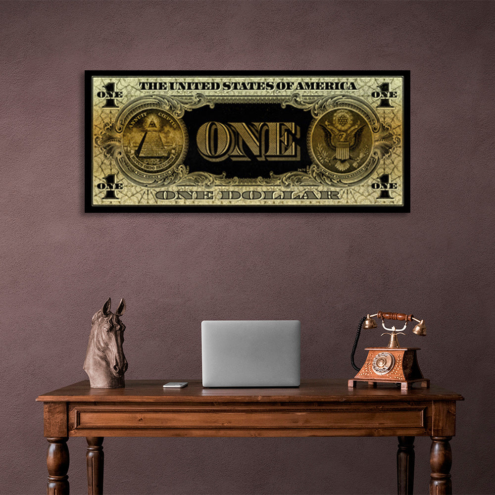 Designer One Dollar Inspirational Canvas Wall Art Print