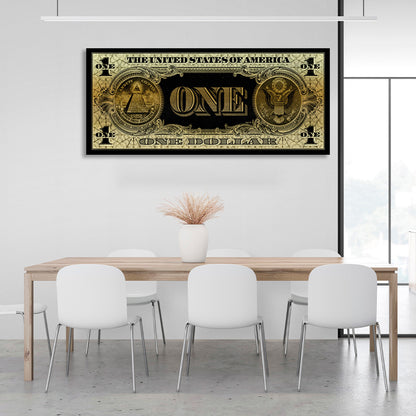 Designer One Dollar Inspirational Canvas Wall Art Print