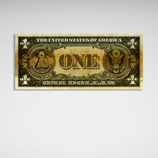 Designer One Dollar gold Inspirational Canvas Wall Art Print