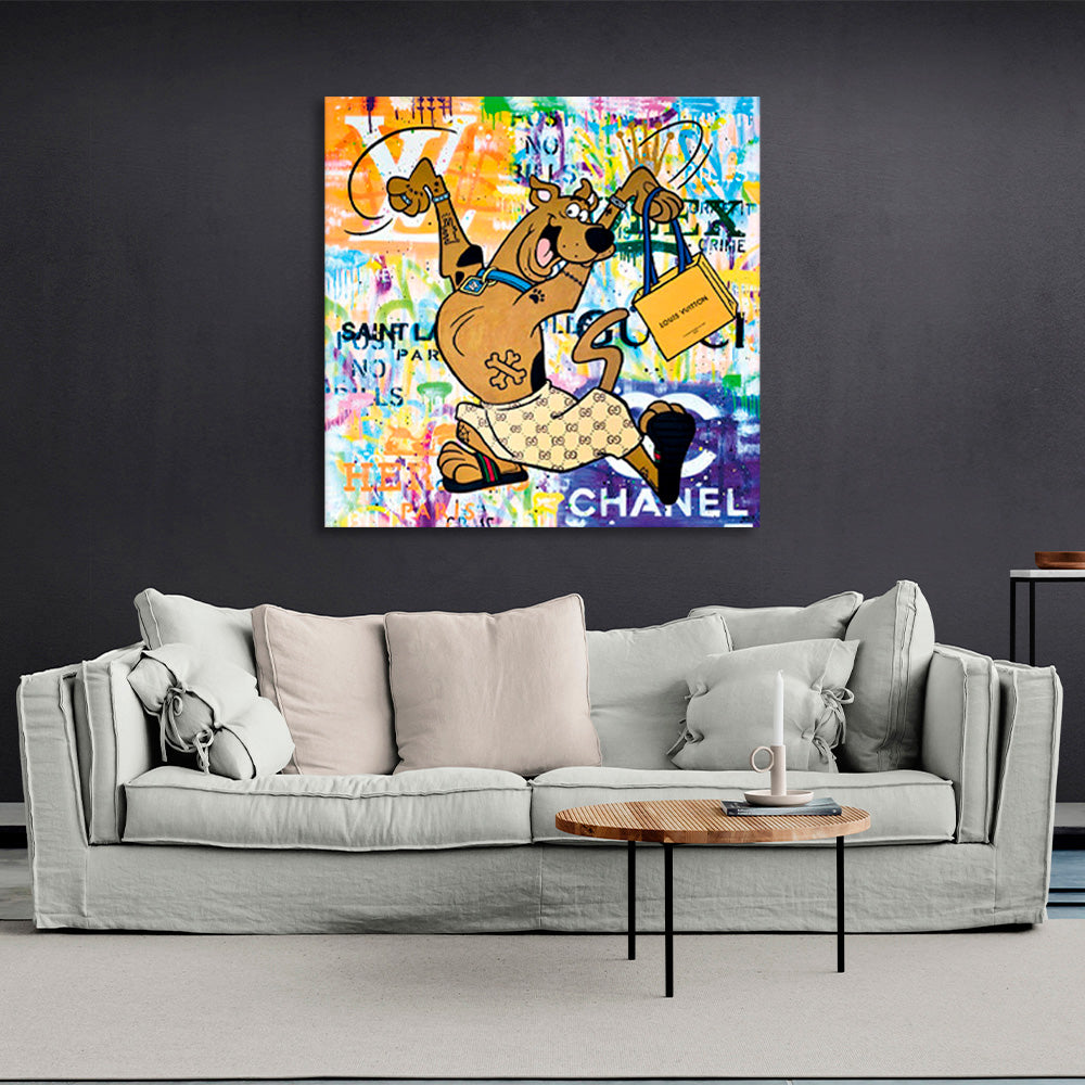 Scooby Doo graffiti-style Canvas Wall Art Print