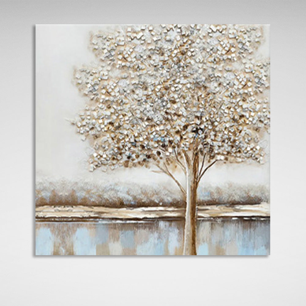 A tree in pastel colors Canvas Wall Art Print