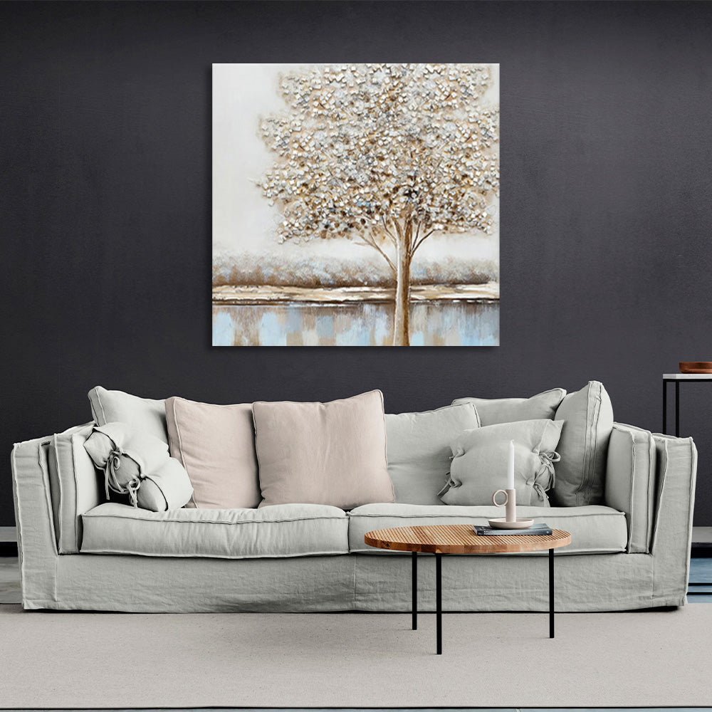 A tree in pastel colors Canvas Wall Art Print