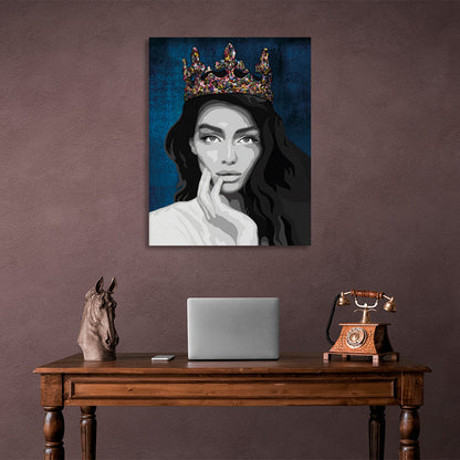 The girl with the crown on her head Canvas Wall Art Print